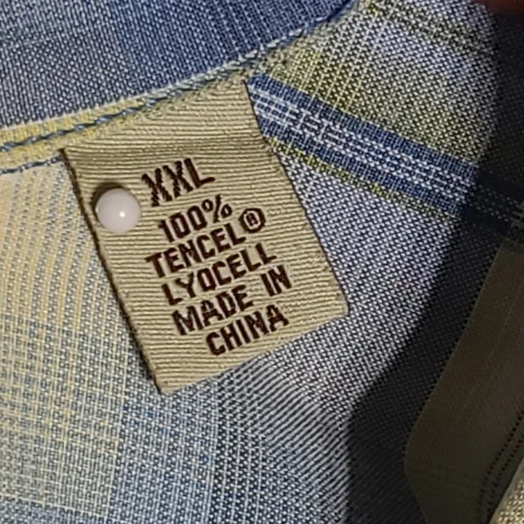 Tommy Bahama Blue and Yellow Plaid Casual Button Down Shirt - Picture 3 of 9